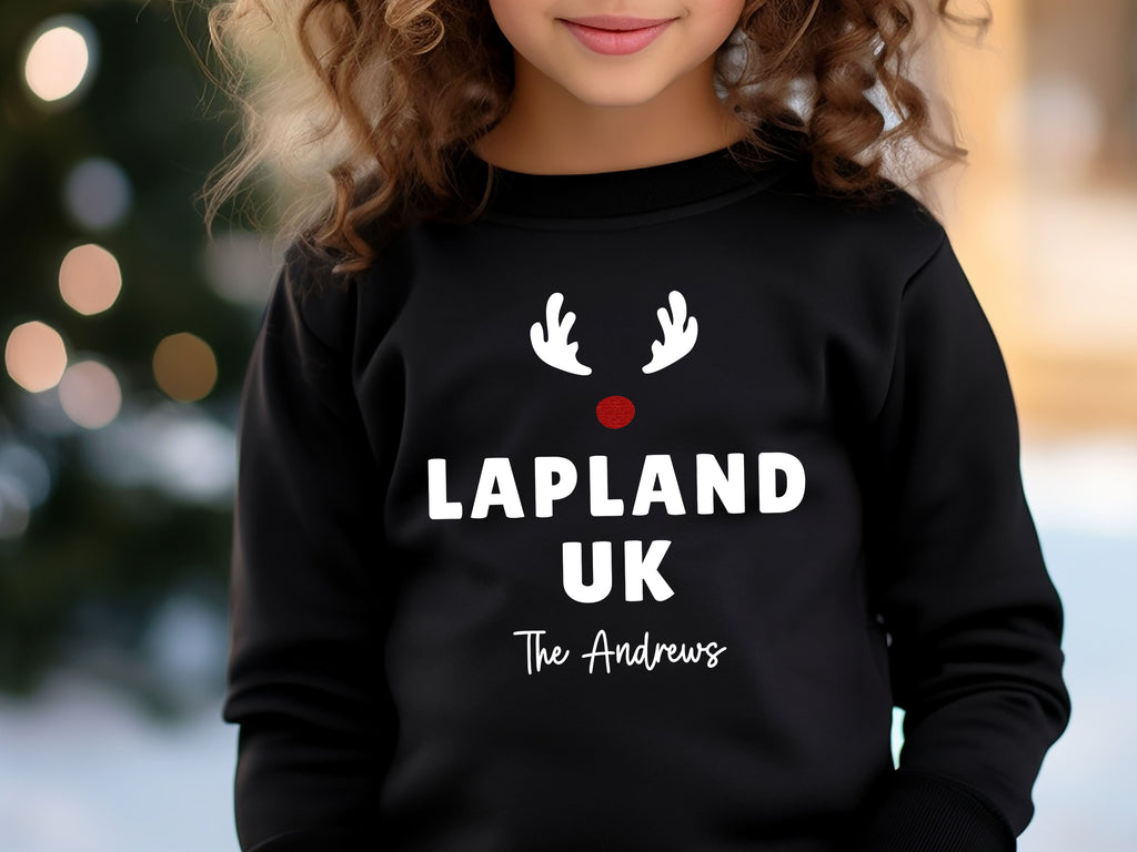 Personalised Lapland UK Reindeer Family Sweatshirt