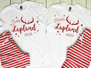 Lapland holiday matching pyjamas sets for personalised Lapland travel PJs