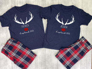 Matching family Lapland pyjamas – personalised Lapland holiday PJs perfect as cosy Christmas Lapland pajamas, Lapland trip reveal matching outfits, or a family Lapland pyjama gift idea. These personalised Lapland travel PJs are ideal for festive photos and Lapland holiday matching pyjamas sets.
