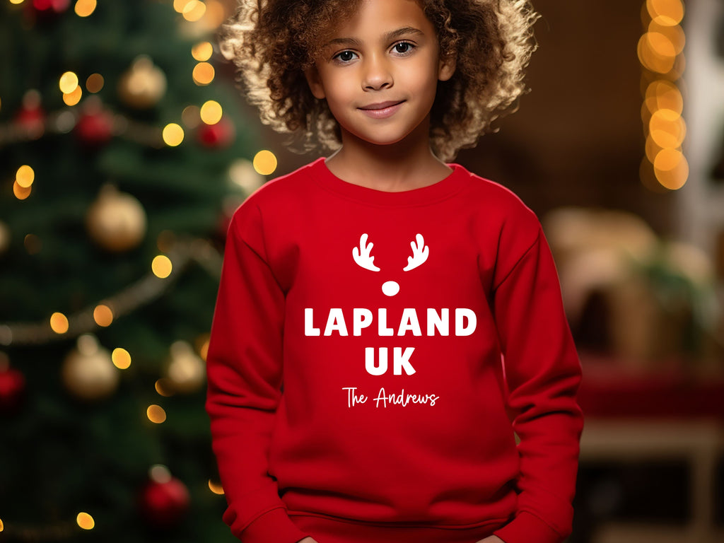 Personalised Lapland UK Reindeer Family Sweatshirt