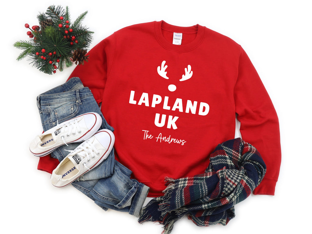 Personalised Lapland UK Reindeer Family Sweatshirt