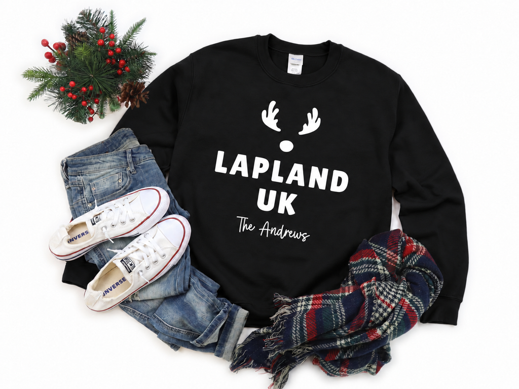 Personalised Lapland UK Reindeer Family Sweatshirt