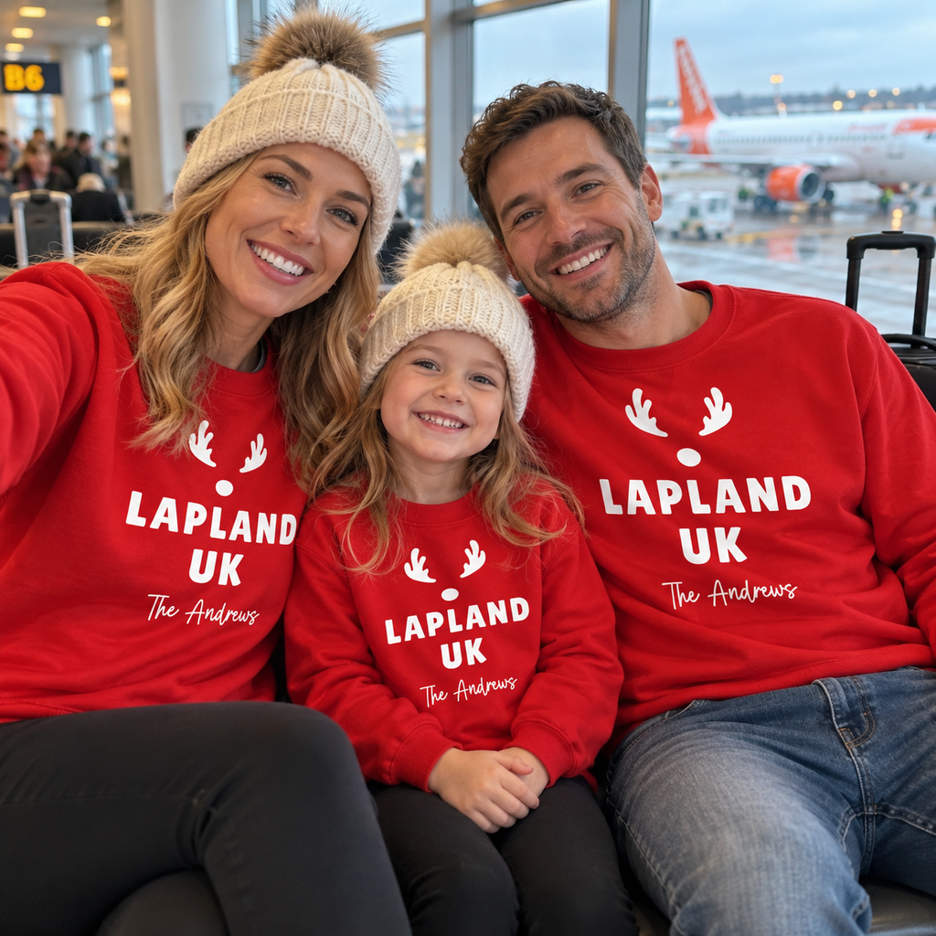 Personalised Lapland UK Reindeer Family Sweatshirt
