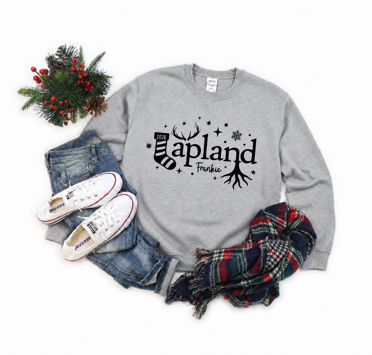 Personalised Lapland Stocking Family Sweatshirt