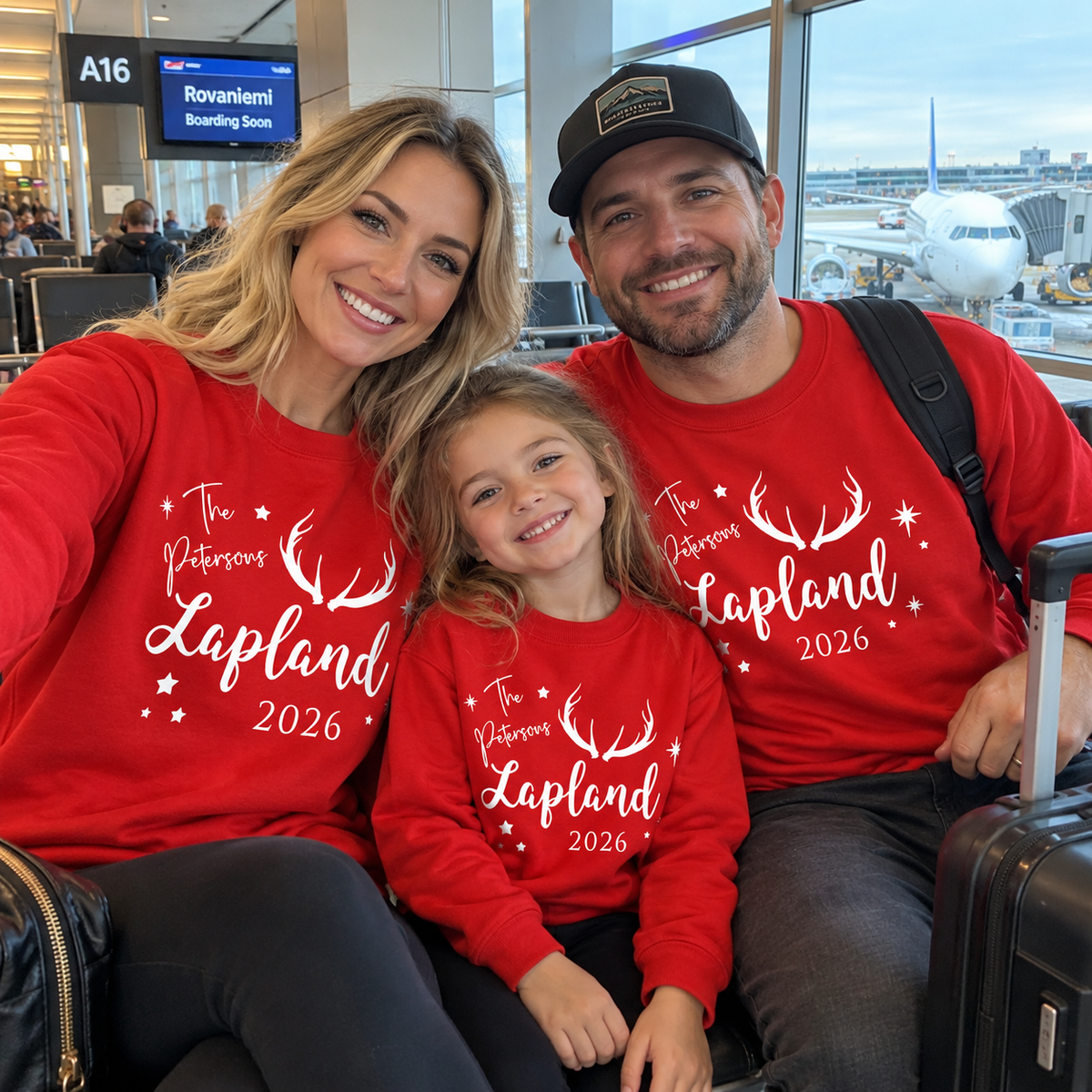Personalised Lapland Antlers Family Sweatshirt
