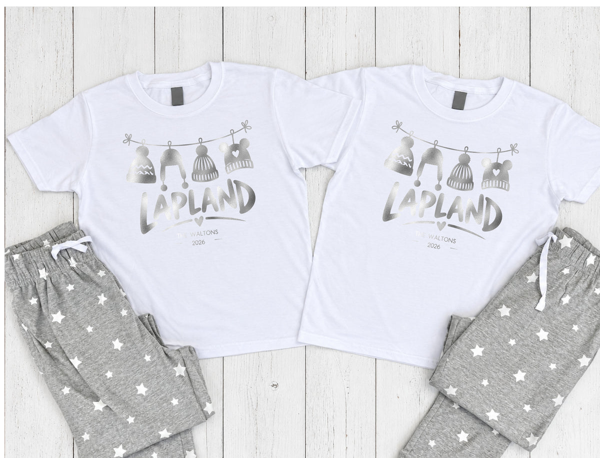Personalised Lapland Bobble Hats Pyjama Set – Mix & Match Cuffed Bottoms