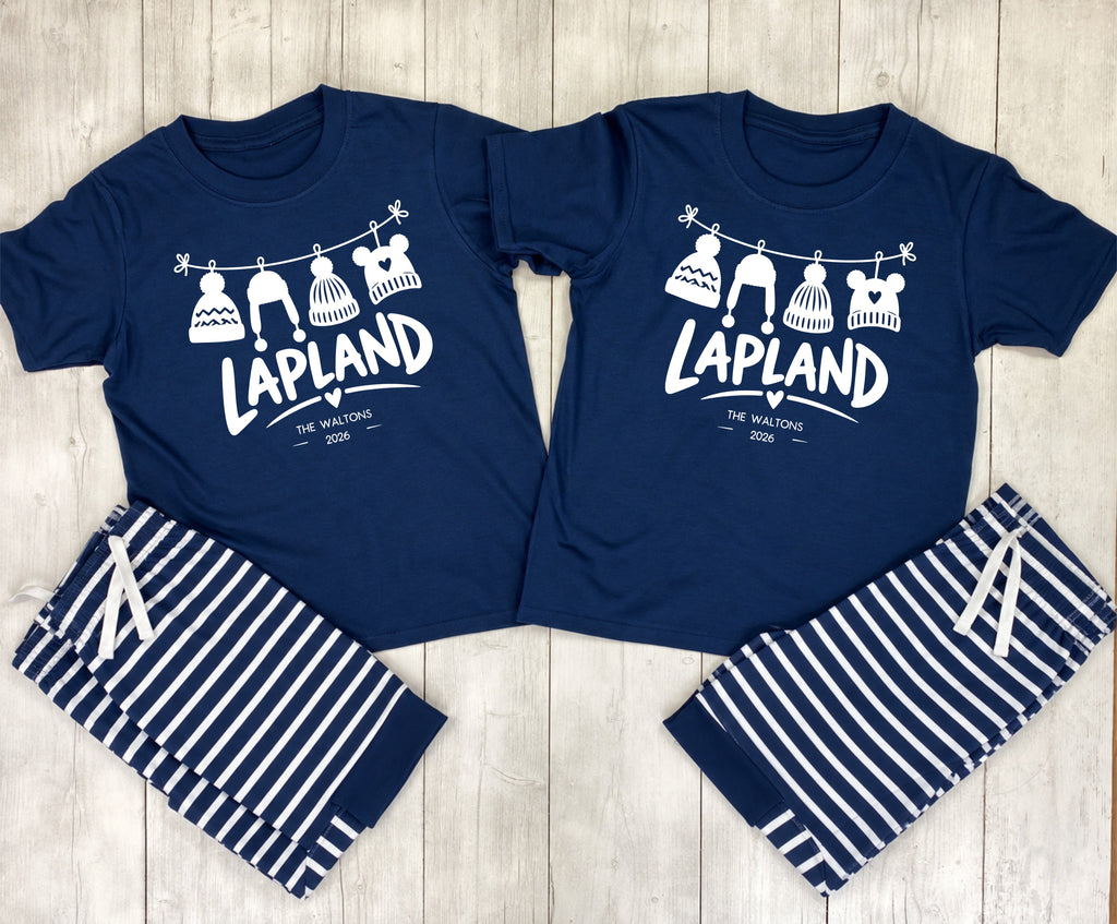 Personalised Lapland Bobble Hats Pyjama Set – Mix & Match Cuffed Bottoms