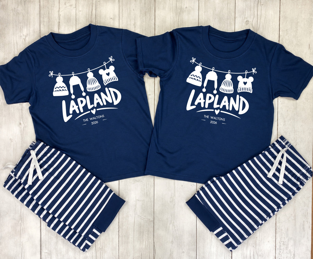 Personalised Lapland Bobble Hats Pyjama Set – Mix & Match Cuffed Bottoms