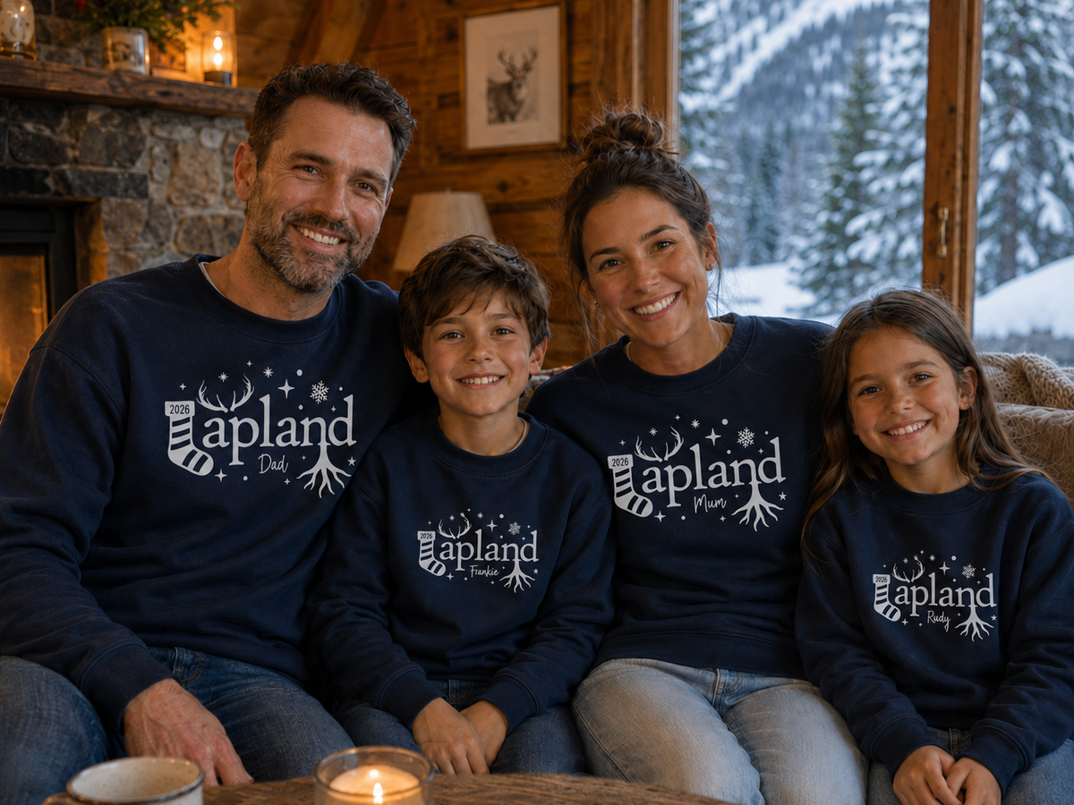 Personalised Lapland Stocking Family Sweatshirt