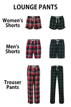 Load image into Gallery viewer, Matching Christmas Pyjama Bottoms Lounge Pants, Red Tartan Pjs, Long Trouser Leg Pajamas, Men Women and Kids