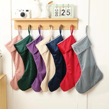 Load image into Gallery viewer, Luxury Personalised Velvet Stocking, Personalised Christmas Stocking, Pink Cream Red Green Grey Velvet Christmas Stocking, Hanging Stockings