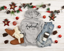 Load image into Gallery viewer, Personalised Childrens and Adults Lapland Hoodie, Various Colour Options, Lapland Clothing, Lapland Sweaters, Lapland Hoodies, Lapland Trip