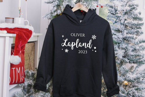 Personalised Childrens and Adults Lapland Hoodie, Various Colour Options, Lapland Clothing, Lapland Sweaters, Lapland Hoodies, Lapland Trip