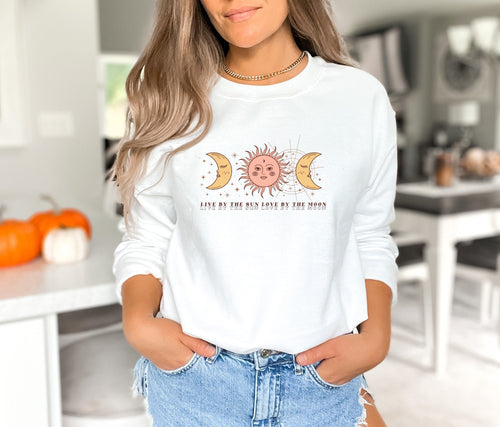 Mystical Celestial Sweatshirt, Sun and Moon Sweater,Boho Jumper, Mystical Sweatshirt, Tarot Moon Clothing, Live by the Sun Love by the Moon