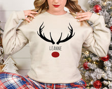 Load image into Gallery viewer, Christmas Matching Family Hoodies, Personalised Family Sweatshirts, Christmas Sweater, Reindeer Sweatshirt, Matching Sweatshirts,Xmas Outfit