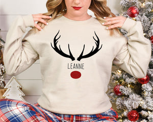 Christmas Matching Family Hoodies, Personalised Family Sweatshirts, Christmas Sweater, Reindeer Sweatshirt, Matching Sweatshirts,Xmas Outfit