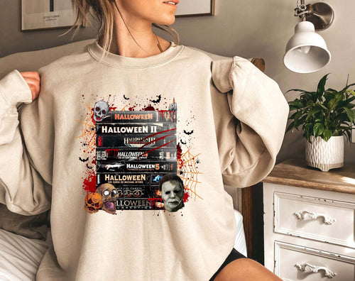Michael Myers Halloween Retro Horror Movie VHS Sweatshirt, Scary Movie Sweater, Halloween Sweatshirt Hoodie or T-Shirt,Halloween Horror Gift