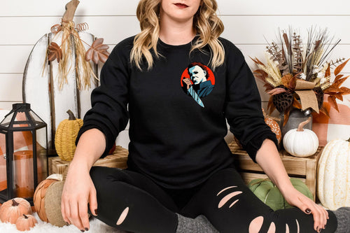 Michael Myers Retro Horror Movie Halloween Sweatshirt, Plus Sizes, Various Colours and styles including Hoodies, Sweater and T-Shirts
