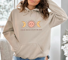 Load image into Gallery viewer, Mystical Celestial Sweatshirt, also available as Hoodie, T-Shirt, Sweater,Boho Style Moon and Stars Clothes Live by the Sun Love by the Moon