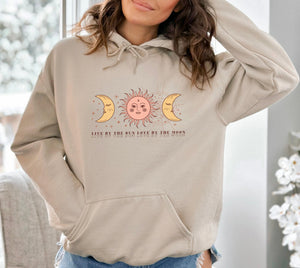 Mystical Celestial Sweatshirt, also available as Hoodie, T-Shirt, Sweater,Boho Style Moon and Stars Clothes Live by the Sun Love by the Moon